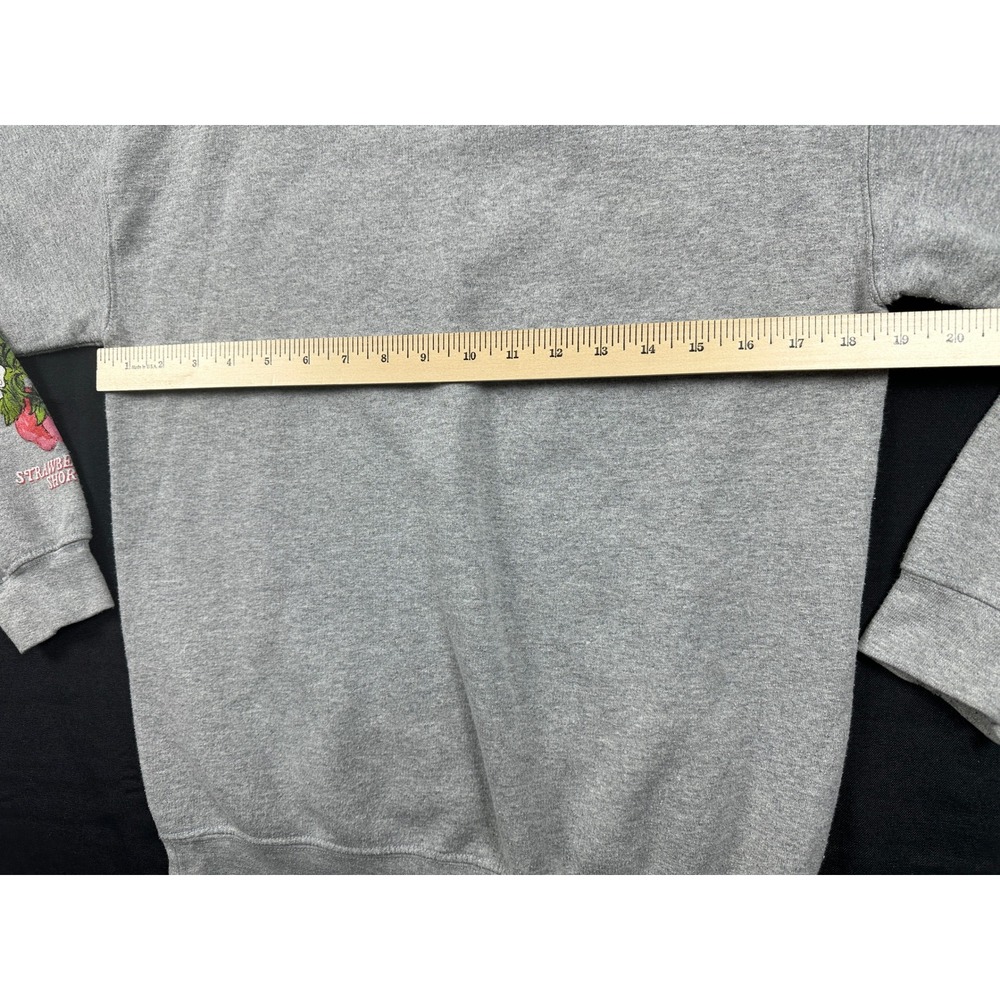 Strawberry Shortcake Graphic Sweatshirt Gray Small Embroidered Sleeve Pullover - Picture 5 of 11